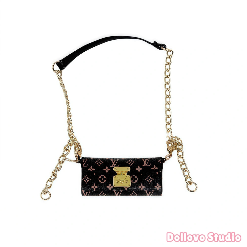 Handmade Monogram Trunk Clutch Bag for Doll