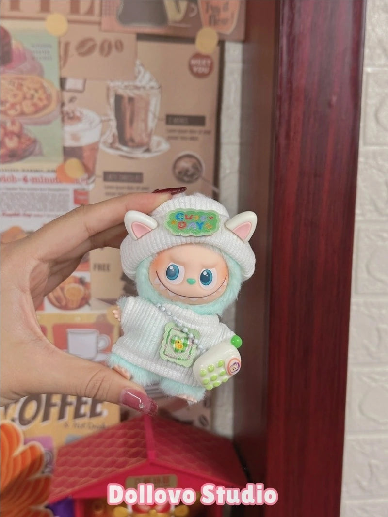 Green Knit Rabbit Sweater Outfit