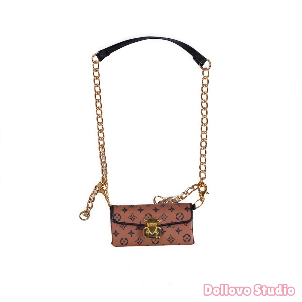 Handmade Monogram Trunk Clutch Bag for Doll