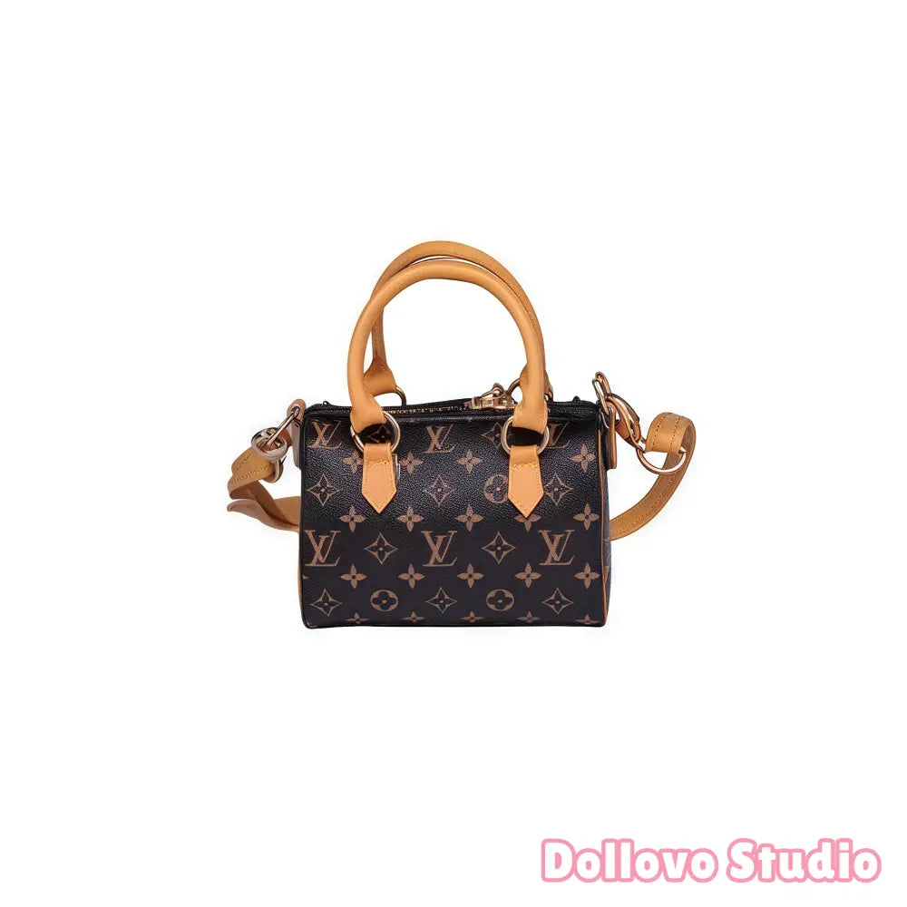 Handmade Mini Monogram Speedy Bag for Doll - L.V. Inspired