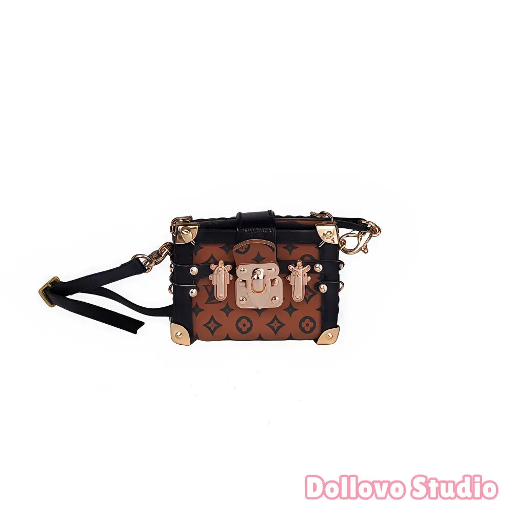 Handmade Mini Monogram Trunk Crossbody Bag for Doll
