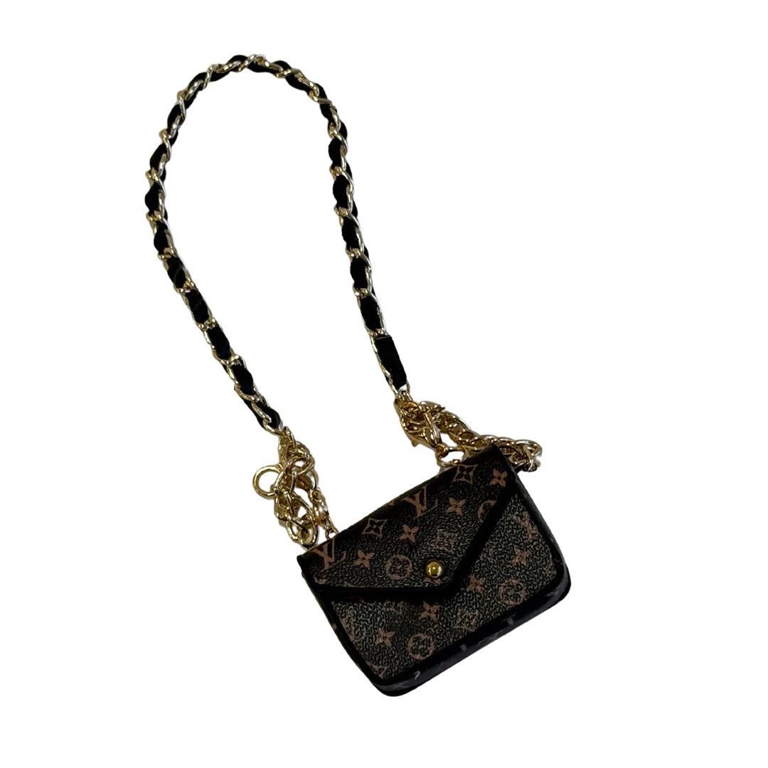 Handmade Mini Monogram Handbag for Doll - L.V. Inspired
