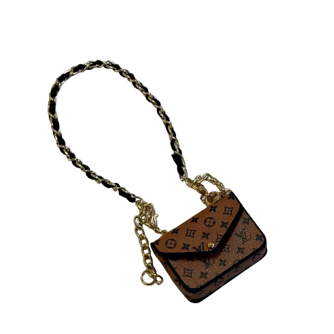 Handmade Mini Monogram Handbag for Doll - L.V. Inspired