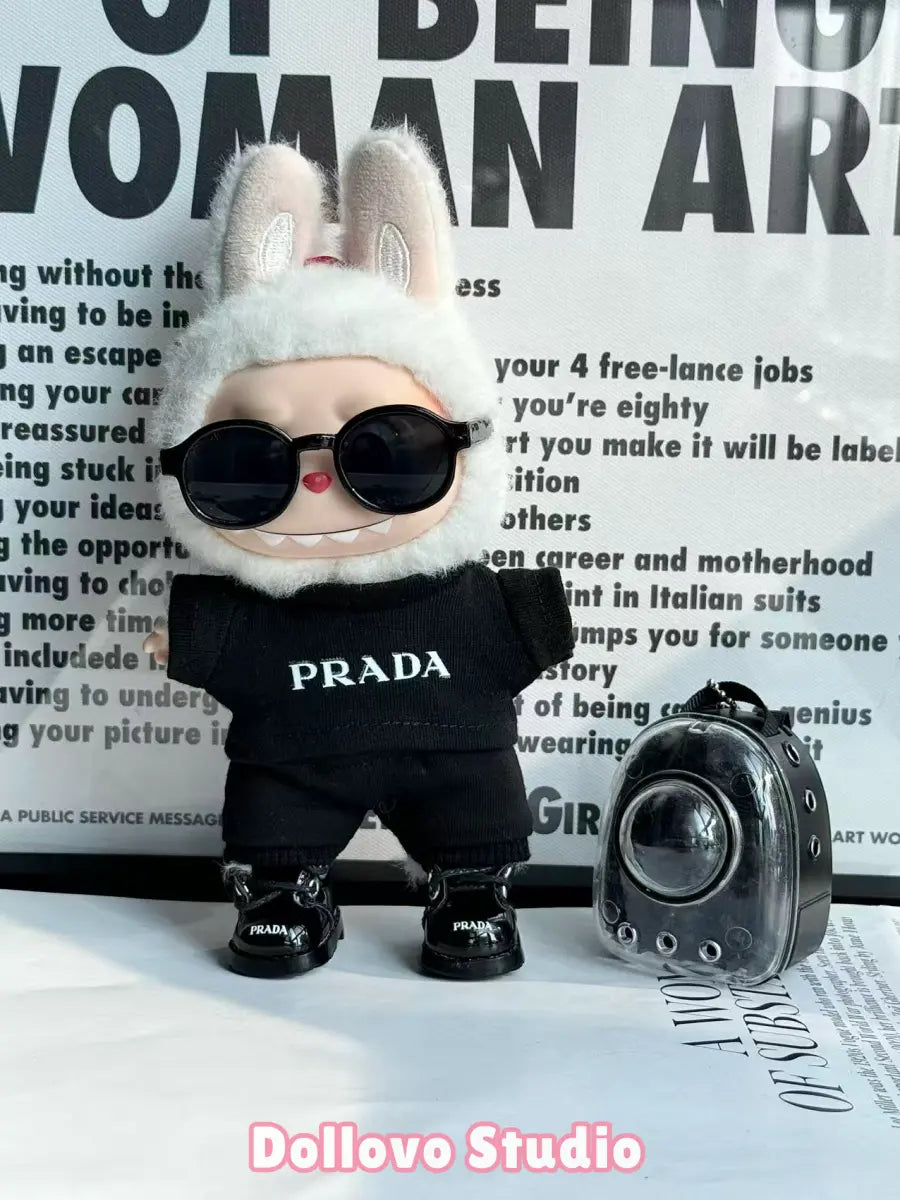 Prada All-Black Cool Chic Outfit with Cat Bag