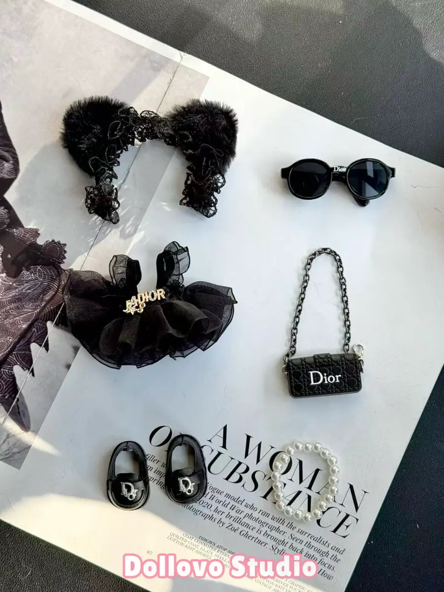 Dior Black Cat Dress Outfit