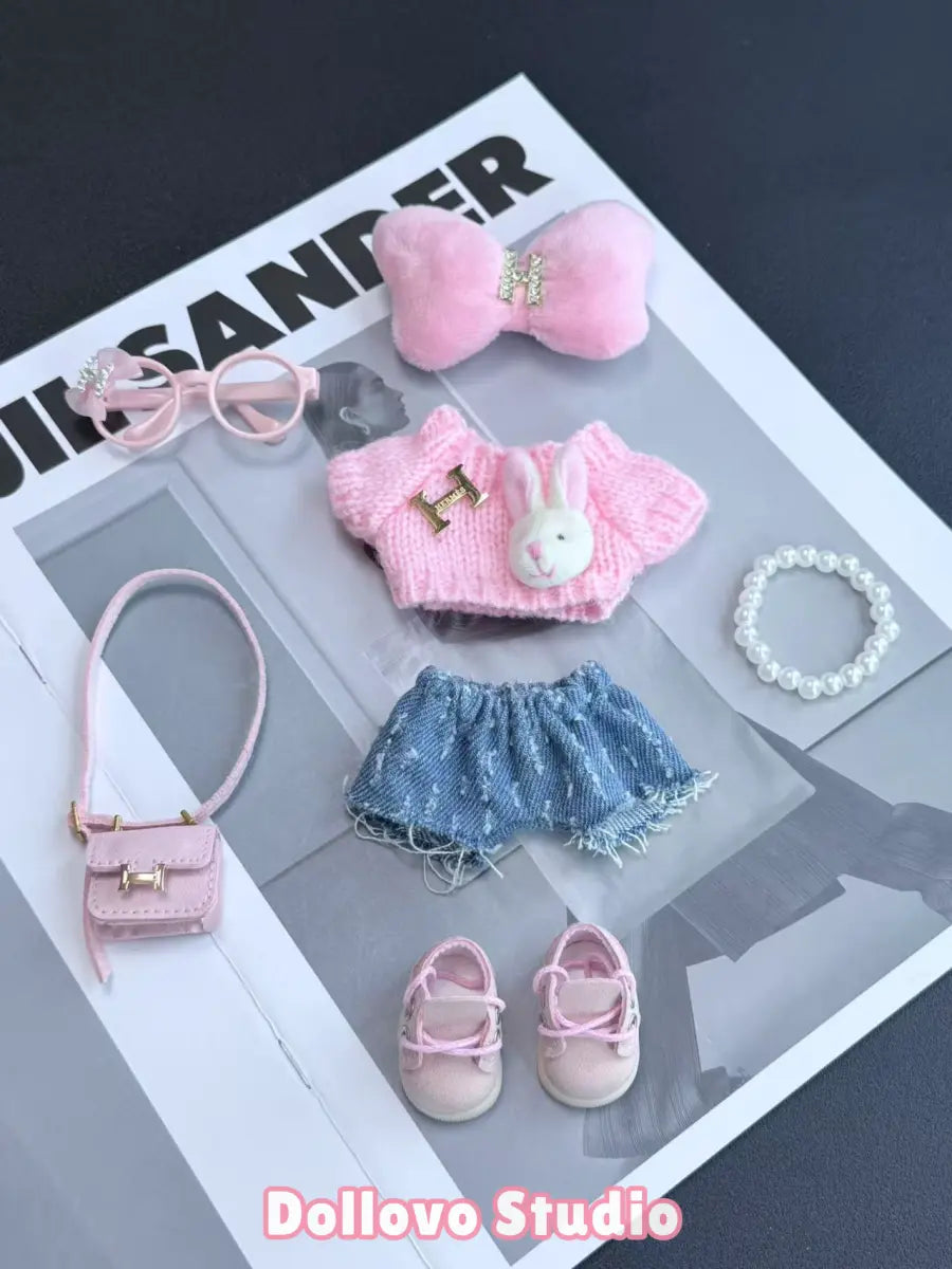 Hermes Pinky Rabbit Outfit with Bow