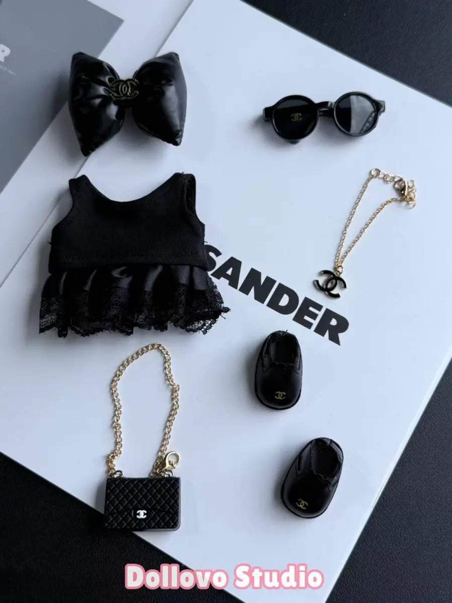 Chanel All-Black Street Girl Outfit with Bow