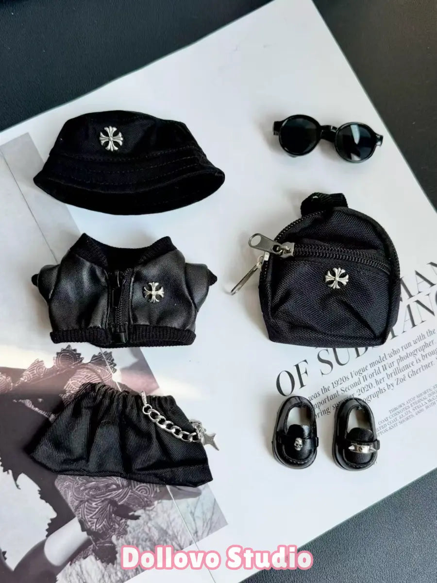 Chrome Hearts All-Black Leather Outfit