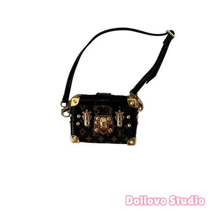 Handmade Mini Monogram Trunk Crossbody Bag for Doll