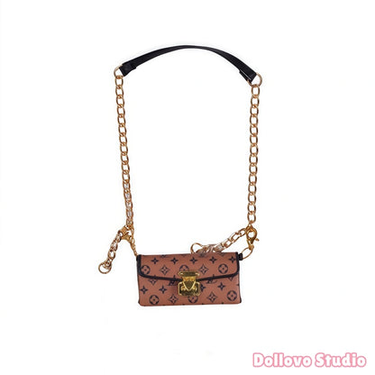 Handmade Monogram Trunk Clutch Bag for Doll