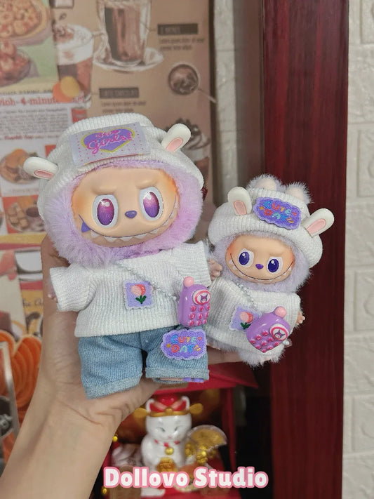 Purple Knit Rabbit Sweater Outfit