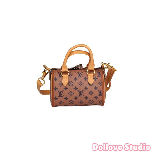 Handmade Mini Monogram Speedy Bag for Doll - L.V. Inspired