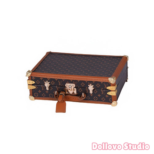 Handmade Monogram Travel Trunk for Doll