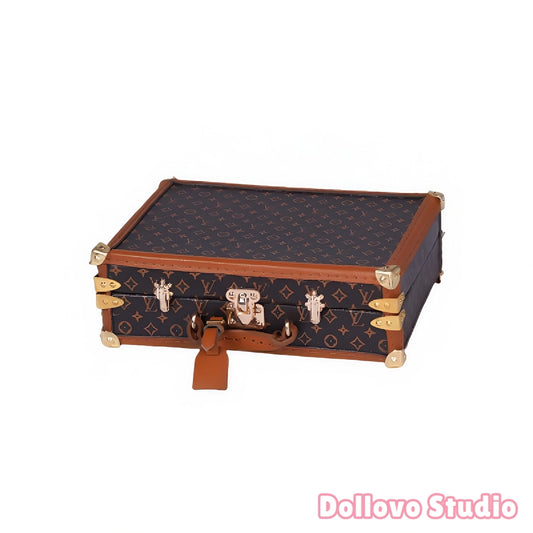 Handmade Monogram Travel Trunk for Doll