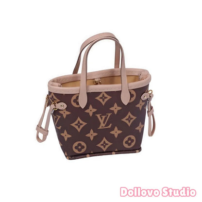 Handmade Mini Monogram Neverfull Tote  for Doll