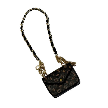 Handmade Mini Monogram Handbag for Doll - L.V. Inspired