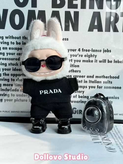 Prada All-Black Cool Chic Outfit with Cat Bag