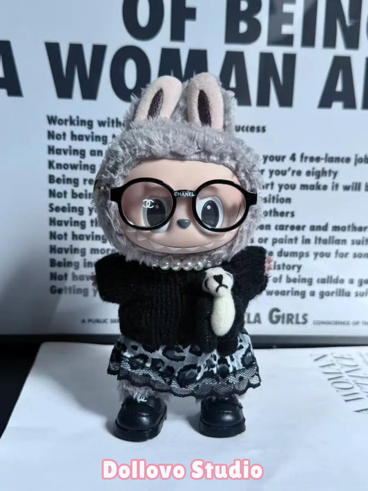 Chanel Panda Sweater & Skirt Outfit