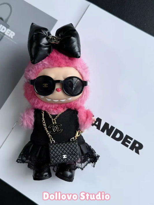 Chanel All-Black Street Girl Outfit with Bow