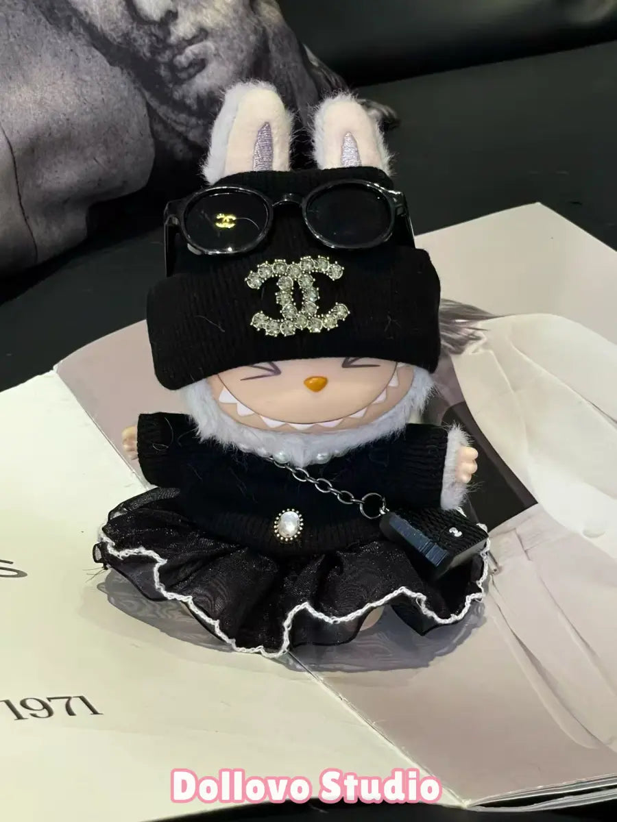 Chanel All-Black Winter Dress Outfit